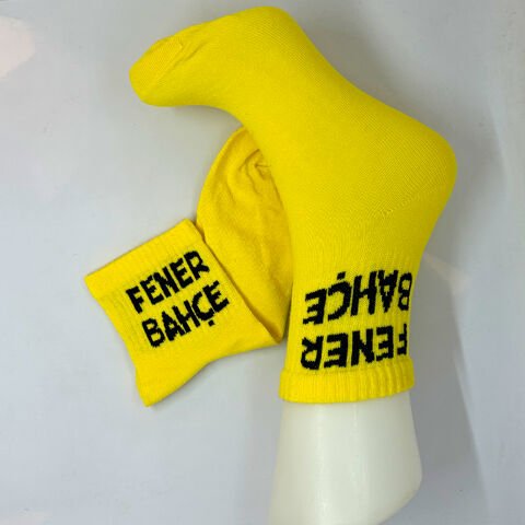 Takım Yazılı Uniseks Çorap FB Sarı